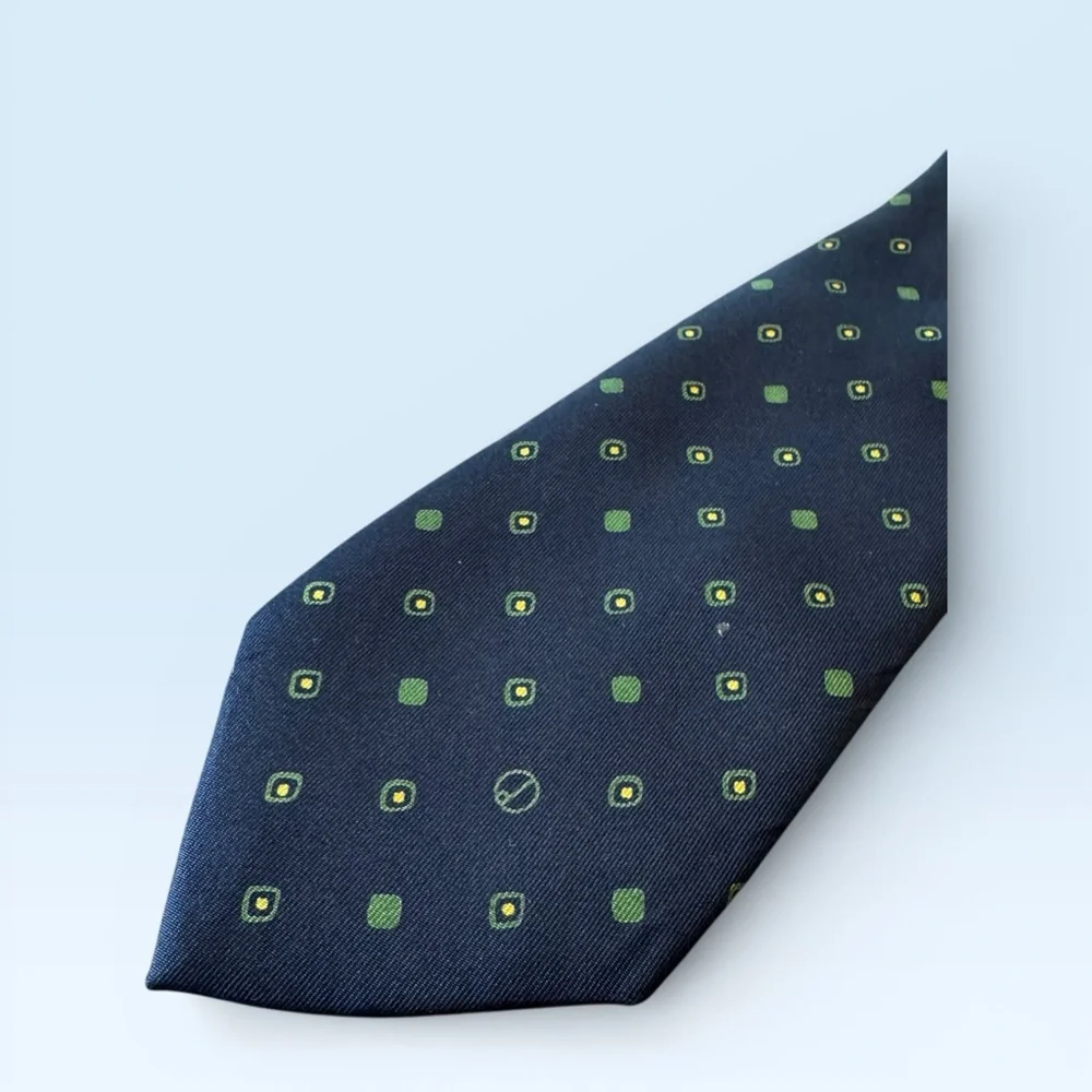 Dunhill Silk Geo Shape Blue Green Tie